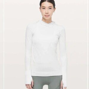 LULULEMON | White Rest Less Hoodie Long Sleeve Top